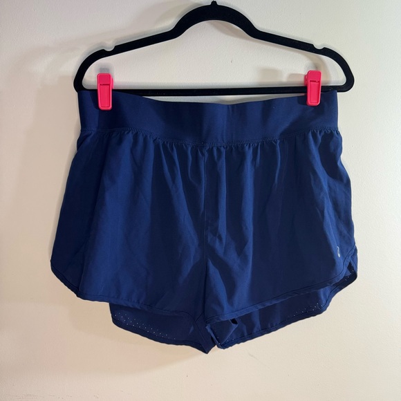 Asics Pants - ASICS Running Shorts Large Blue 2 in 1 Lined Athletic Workout Gym Women